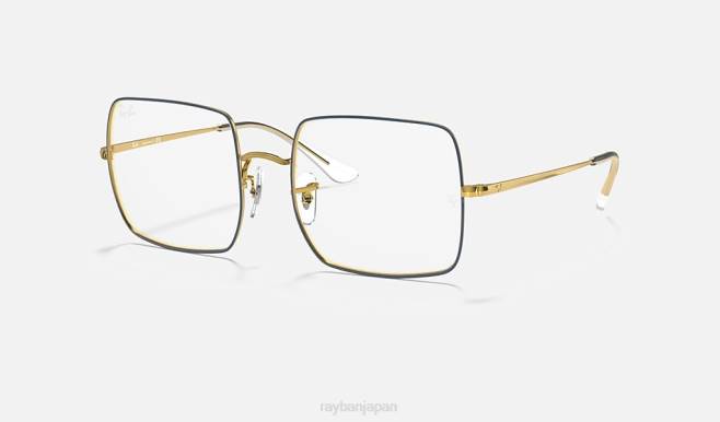 Ray-Ban ポリッシュブルー 女性 スクエア 1971 光学系 眼鏡 44RX2577