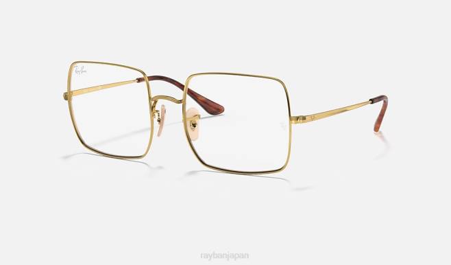 Ray-Ban 磨かれた金 女性 スクエア 1971 光学系 眼鏡 44RX2579