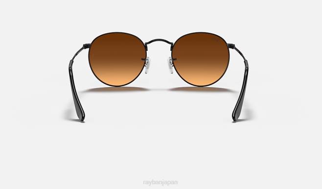 Ray-Ban ポリッシュブラック/ブルー 男性 ラウンドフラッシュレンズグラデーション サングラス 44RX1012