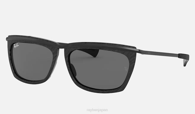 Ray-Ban ポリッシュブラック/ダークグレー 男性 オリンピアンⅡ サングラス 44RX1102