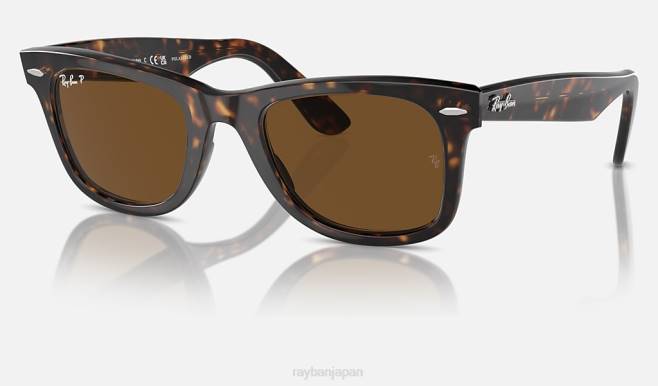 Ray-Ban ポリッシュドトータス/ブラウン 男性 オリジナルウェイファーラークラシック サングラス 44RX12
