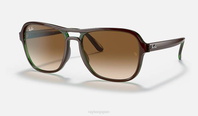 Ray-Ban グリーン/ブラウンにポリッシュブラウン 男性 州側 サングラス 44RX1231