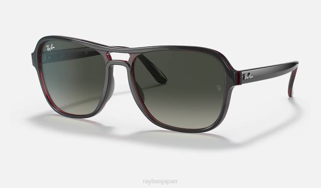 Ray-Ban ポリッシュドトランスペアレントグレー/グレー 男性 州側 サングラス 44RX1232