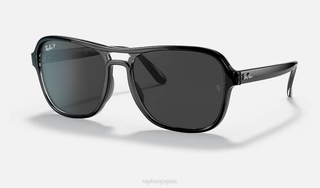 Ray-Ban ポリッシュブラック/ブラック 男性 州側 サングラス 44RX1235