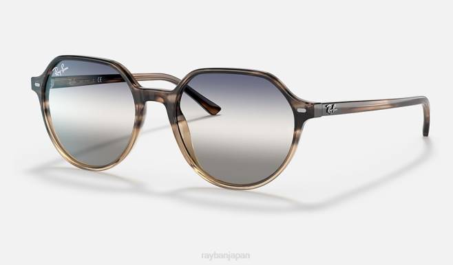 Ray-Ban ポリッシュドブラウン ハバナ/ブルー/グレー 男性 タリアバイグラデーション サングラス 44RX1250
