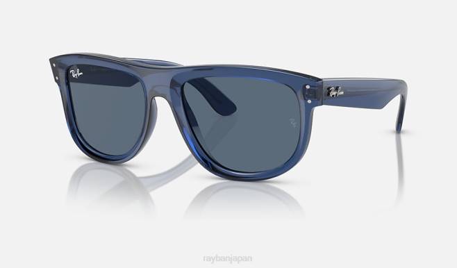 Ray-Ban 洗練された透明なネイビーブルー/ブルー 男性 彼氏逆 サングラス 44RX127