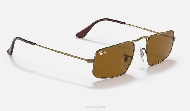 Ray-Ban マットアンティークゴールド/ブラウン 男性 ジュリー サングラス 44RX1282
