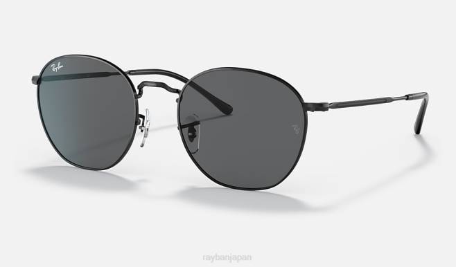 Ray-Ban ポリッシュブラック/グレー 男性 強盗 サングラス 44RX1404