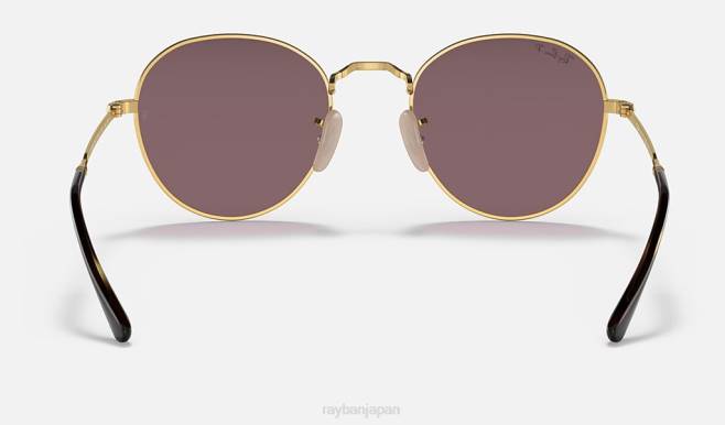 Ray-Ban ポリッシュゴールド/バイオレット 男性 デビッド サングラス 44RX1427