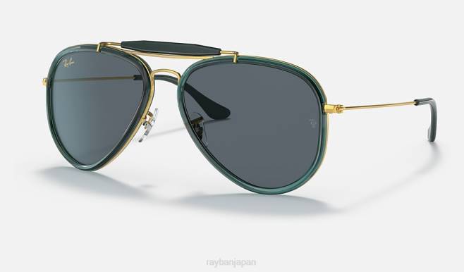 Ray-Ban ポリッシュゴールド/ブルー 男性 アウトドアマン サングラス 44RX1456