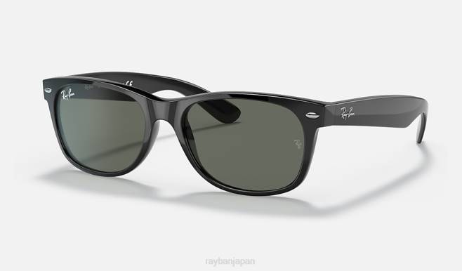 Ray-Ban ポリッシュブラック/グリーン 女性 新しいウェイファーラークラシック サングラス 44RX1559