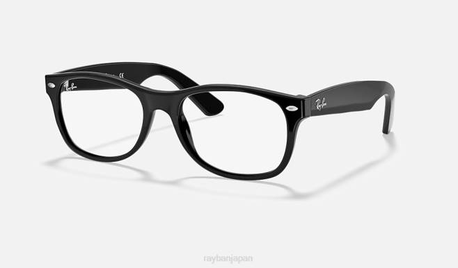 Ray-Ban ポリッシュブラック 男性 新しいウェイファーラー光学系 眼鏡 44RX1591