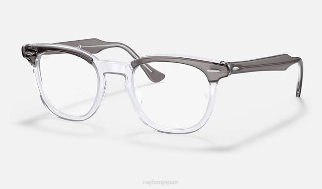 Ray-Ban 透明なポリッシュグレー 男性 ホークアイ光学系 眼鏡 44RX1611