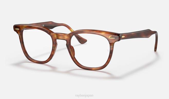 Ray-Ban ポリッシュドストライプハバナ 男性 ホークアイ光学系 眼鏡 44RX1612