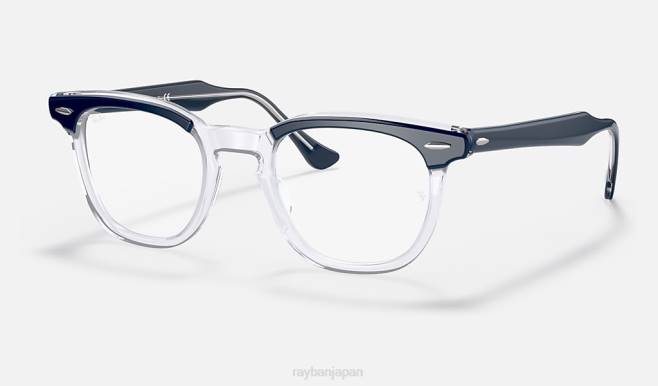 Ray-Ban 磨かれた透明な青 男性 ホークアイ光学系 眼鏡 44RX1614
