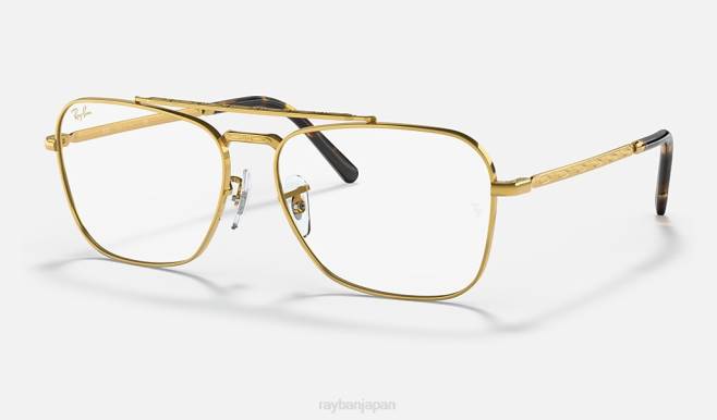 Ray-Ban 磨かれた金 男性 新しいキャラバン光学系 眼鏡 44RX1634