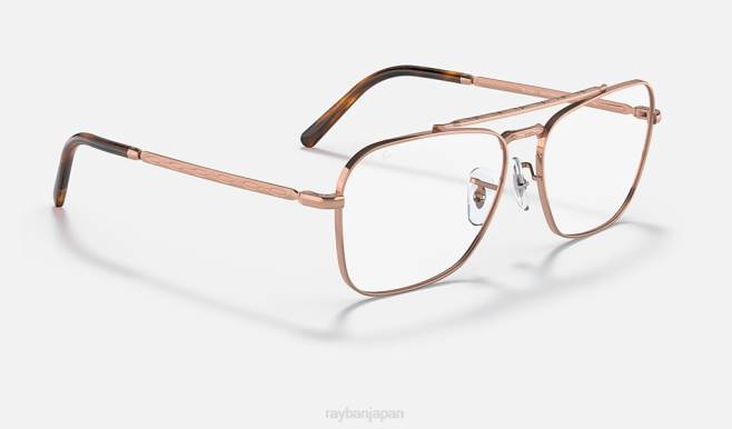 Ray-Ban ポリッシュ仕上げのローズゴールド 男性 新しいキャラバン光学系 眼鏡 44RX1637