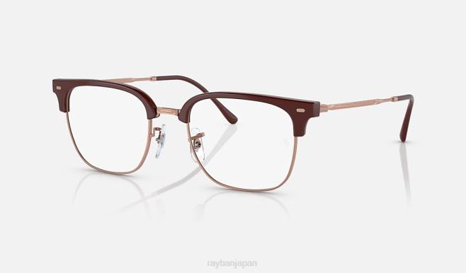 Ray-Ban ローズゴールドにポリッシュボルドー 男性 新しいクラブマスター光学系 眼鏡 44RX1692