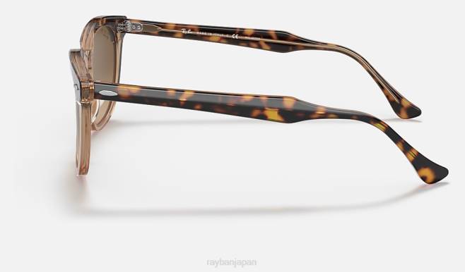 Ray-Ban 透明なブラウン/ブラウンに磨かれたハバナ 男性 ホークアイ サングラス 44RX172