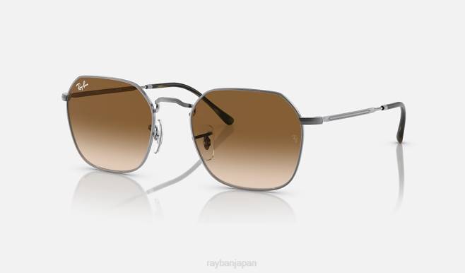 Ray-Ban ポリッシュガンメタル/ブラウン 男性 ジム サングラス 44RX178