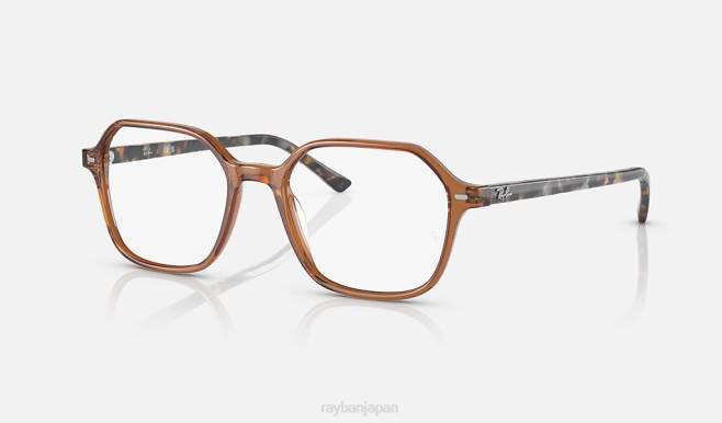 Ray-Ban 磨かれた透明な茶色 男性 ジョン光学 眼鏡 44RX1817