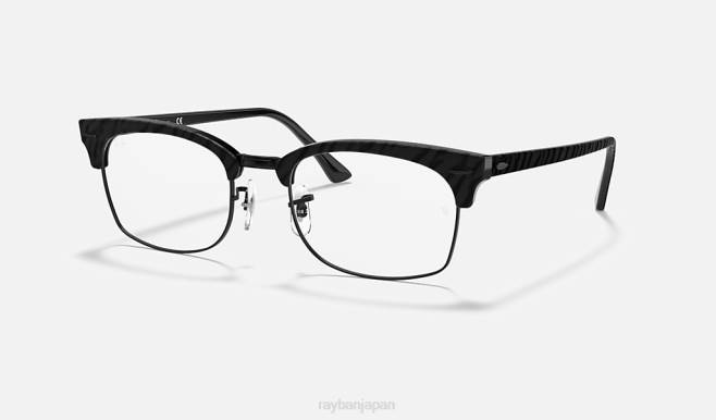 Ray-Ban ポリッシュブラック 男性 クラブマスター スクエア オプティクス 眼鏡 44RX1890