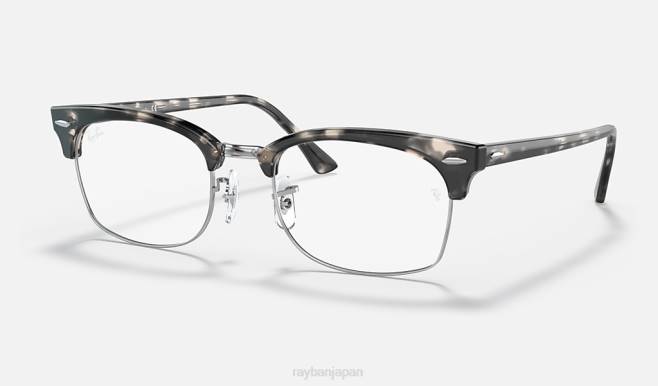 Ray-Ban ポリッシュグレーのハバナ 男性 クラブマスター スクエア オプティクス 眼鏡 44RX1892