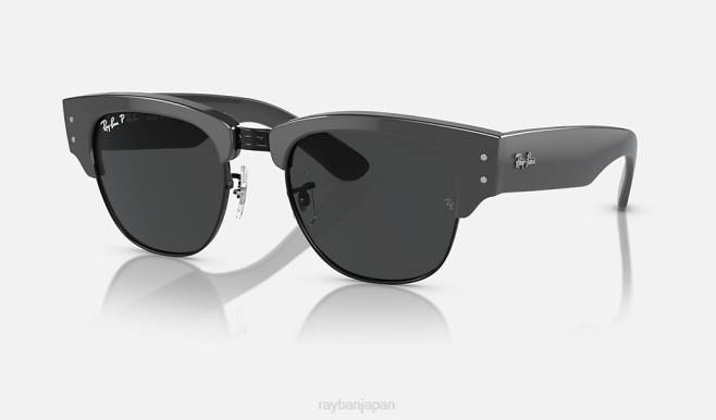 Ray-Ban ブラック/ブラックにポリッシュグレー 男性 メガクラブマスター サングラス 44RX20