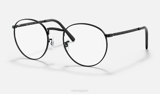 Ray-Ban ポリッシュブラック 男性 新しい円形光学系 眼鏡 44RX2091