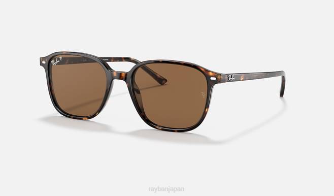 Ray-Ban ポリッシュドトータス/ブラウン 男性 レナード サングラス 44RX212