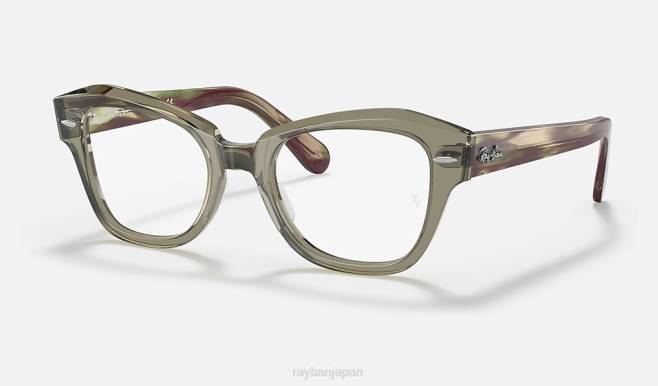 Ray-Ban 磨かれた透明な緑色 男性 ステートストリート光学系 眼鏡 44RX2131