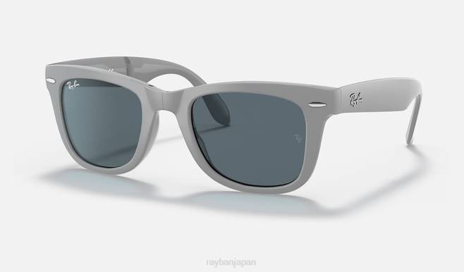 Ray-Ban ポリッシュグレー/ブルー 男性 ウェイファーラー フォールディング クラシック サングラス 44RX228