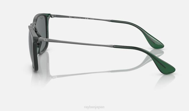 Ray-Ban ポリッシュドトランスペアレントグリーン/グレー 男性 クリス サングラス 44RX233