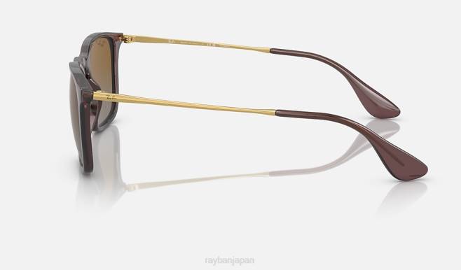 Ray-Ban ポリッシュドトランスペアレントブラウン/ブラウン 男性 クリス サングラス 44RX234