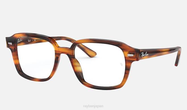 Ray-Ban ポリッシュドストライプレッドハバナ 男性 ツーソン光学 眼鏡 44RX2352