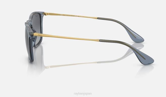 Ray-Ban ポリッシュドトランスペアレントブルー/グレー 男性 クリス サングラス 44RX235