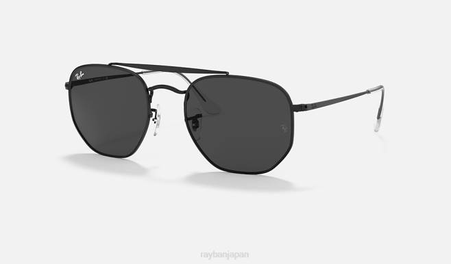 Ray-Ban ポリッシュブラック/ダークグレー 男性 マーシャル サングラス 44RX246