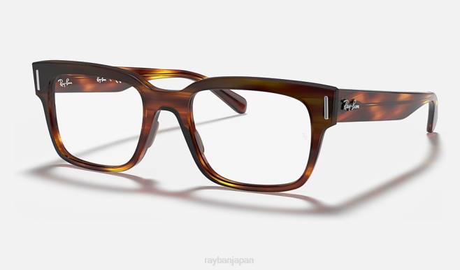 Ray-Ban ポリッシュドストライプレッドハバナ 男性 ジェフリー光学 眼鏡 44RX2478