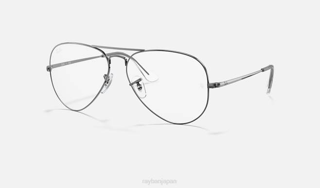 Ray-Ban ポリッシュガンメタル 女性 飛行士の光学系 眼鏡 44RX2564