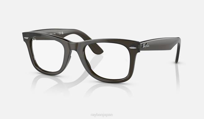 Ray-Ban 洗練された透明なオリーブグリーン 女性 ウェイファーラーイーズオプティクス 眼鏡 44RX2568