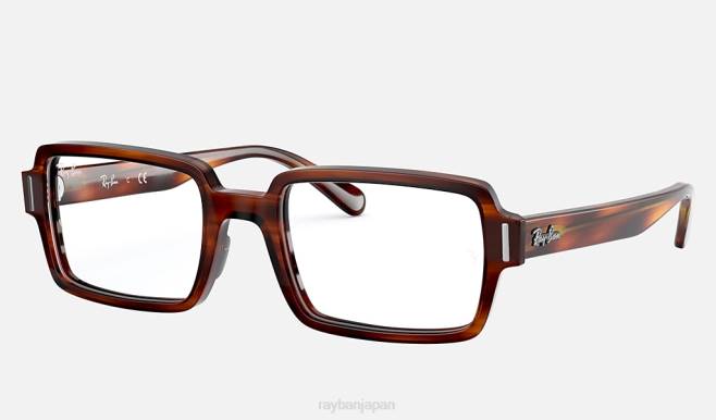 Ray-Ban ポリッシュドストライプハバナ 女性 ベンジー光学 眼鏡 44RX2597