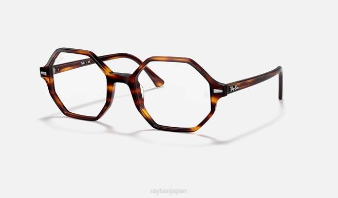 Ray-Ban ポリッシュドストライプハバナ 女性 ブリット光学 眼鏡 44RX2599