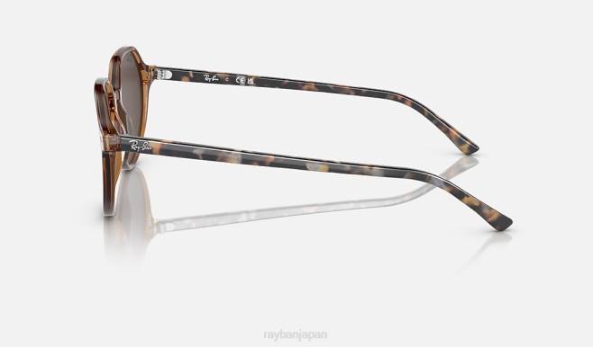 Ray-Ban ポリッシュドトランスペアレントブラウン/ゴールド 男性 タリア サングラス 44RX271