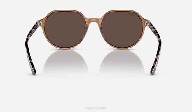Ray-Ban ポリッシュドトランスペアレントブラウン/ゴールド 男性 タリア サングラス 44RX271