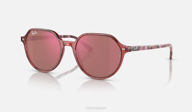 Ray-Ban 磨き上げられた透明なピンク/レッド 男性 タリア サングラス 44RX272