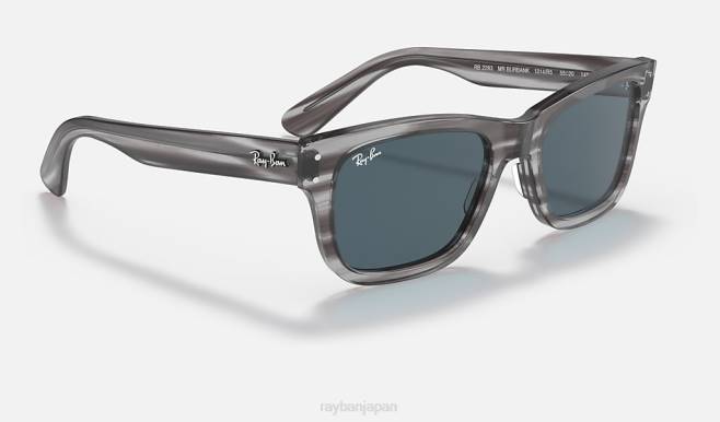 Ray-Ban ポリッシュグレー/ブルー 男性 バーバンク サングラス 44RX290