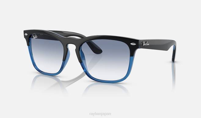 Ray-Ban ブルー/ブルーにポリッシュブラック 男性 スティーブ サングラス 44RX338