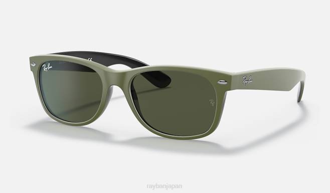 Ray-Ban マットグリーン/グリーン 男性 新しいウェイファーラーのカラーミックス サングラス 44RX356