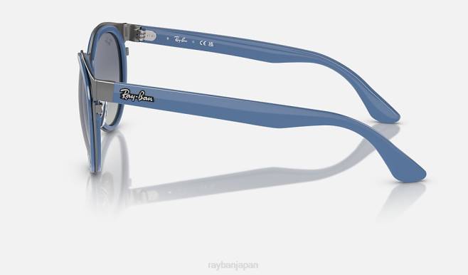 Ray-Ban ガンメタル/グレー/ブルーにポリッシュライトブルー 男性 ボニー サングラス 44RX362