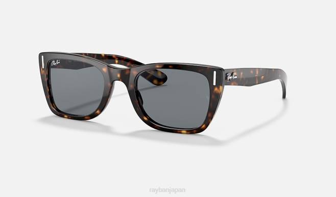 Ray-Ban ポリッシュシャイニーハバナ/ダークブルー 男性 カリブ海 サングラス 44RX414